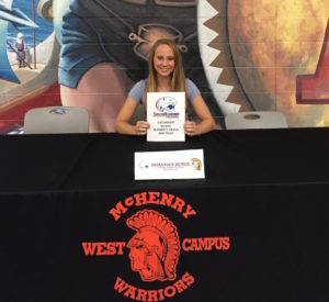 Mckenny celebrates college signing day with west camps.